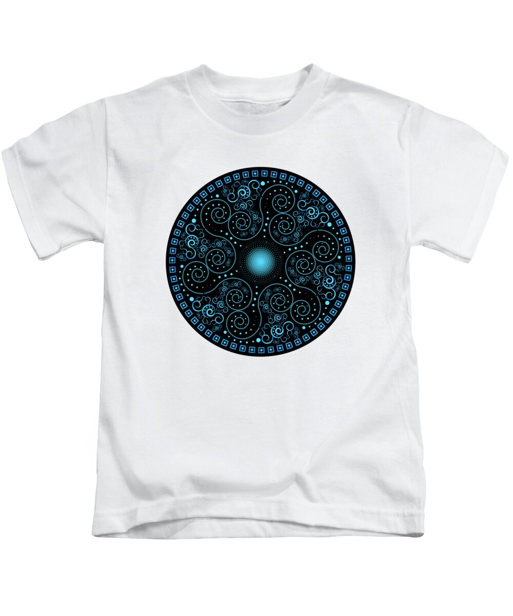 Mandala Kids T-Shirt featuring the digital art Circularium No 2705 by Alan Bennington