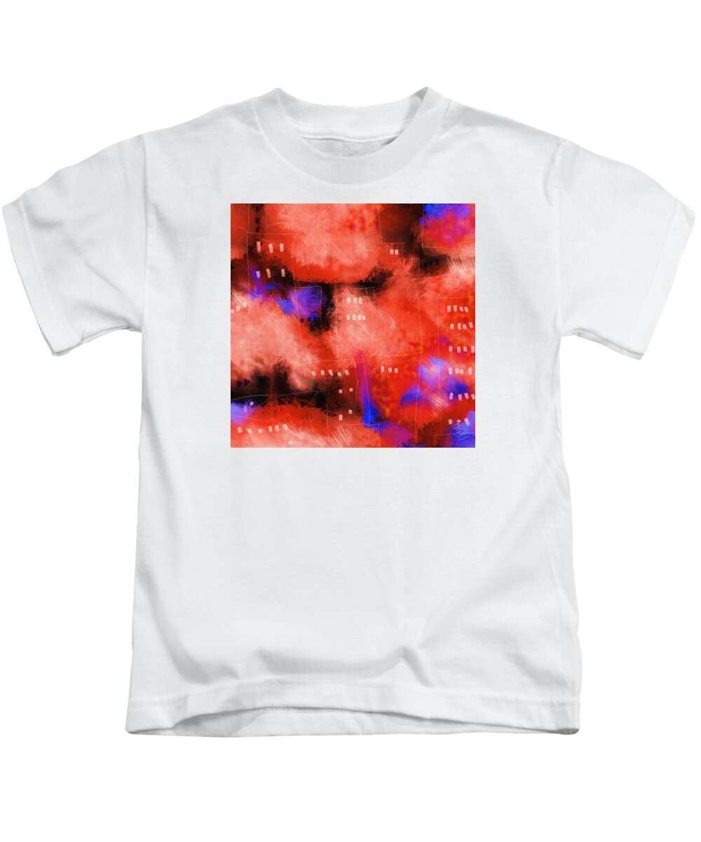 Abstract Kids T-Shirt featuring the digital art City Windows by Debra Baldwin