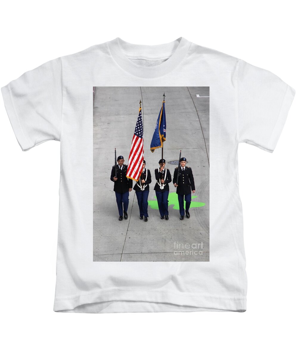 Color Guard Kids T-Shirt featuring the photograph Color guard by Richard Lynch