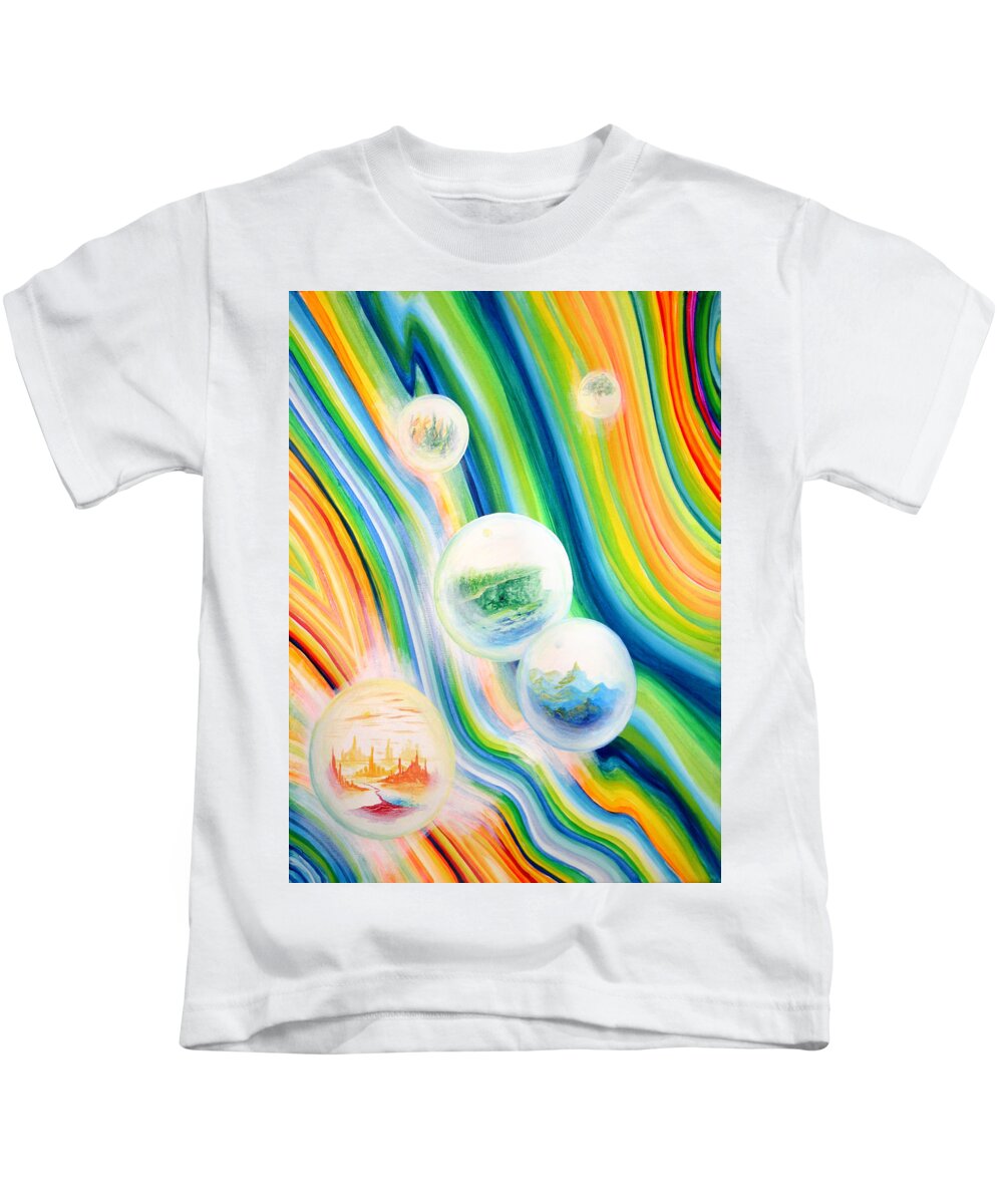 Dream Like Kids T-Shirt featuring the painting Colored with a Chance of Reality by M E
