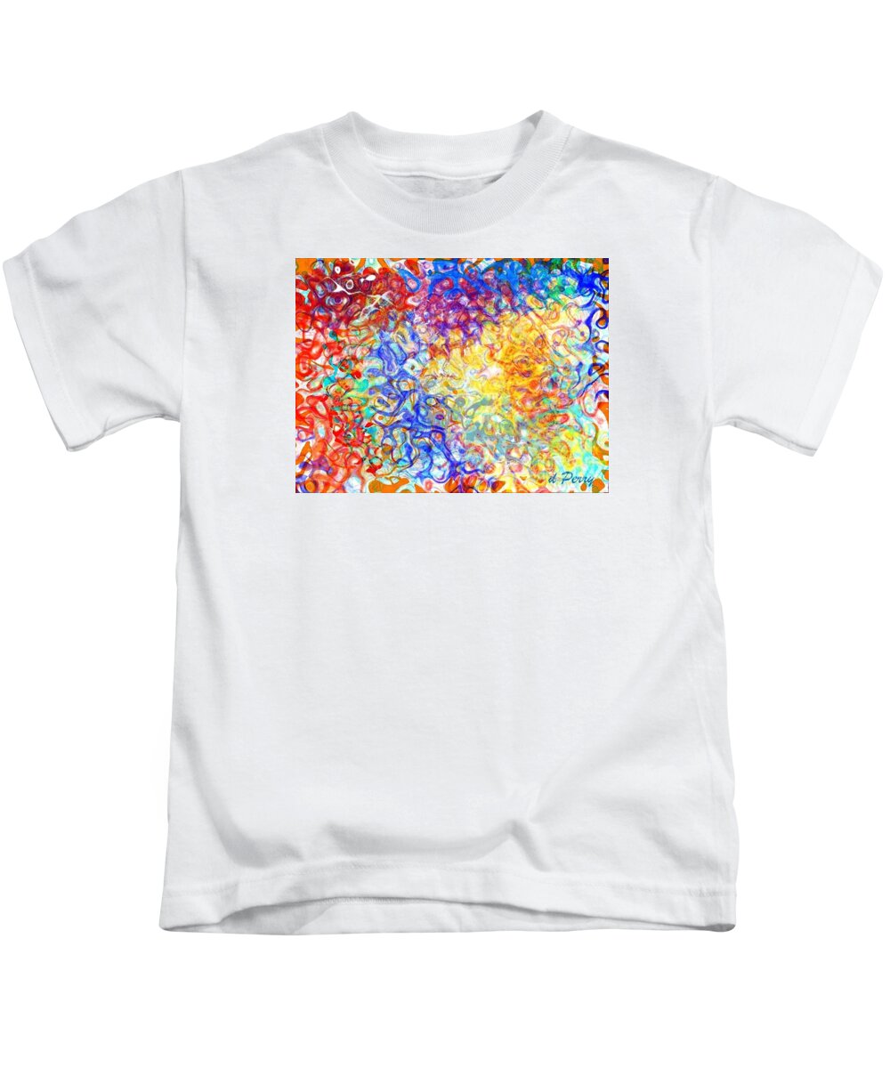 Abstract Art Kids T-Shirt featuring the digital art Complexities 5 by D Perry