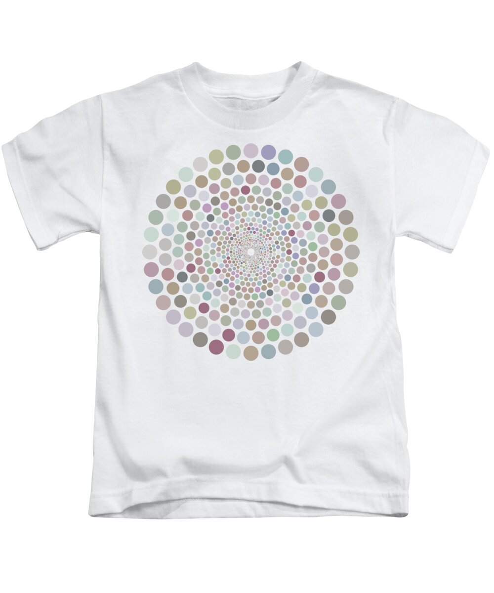 Abstract Kids T-Shirt featuring the painting Vortex Circle - White by Hailey E Herrera