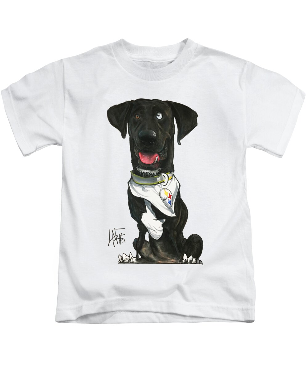 Black Lab Kids T-Shirt featuring the drawing Councilor 3054 by John LaFree