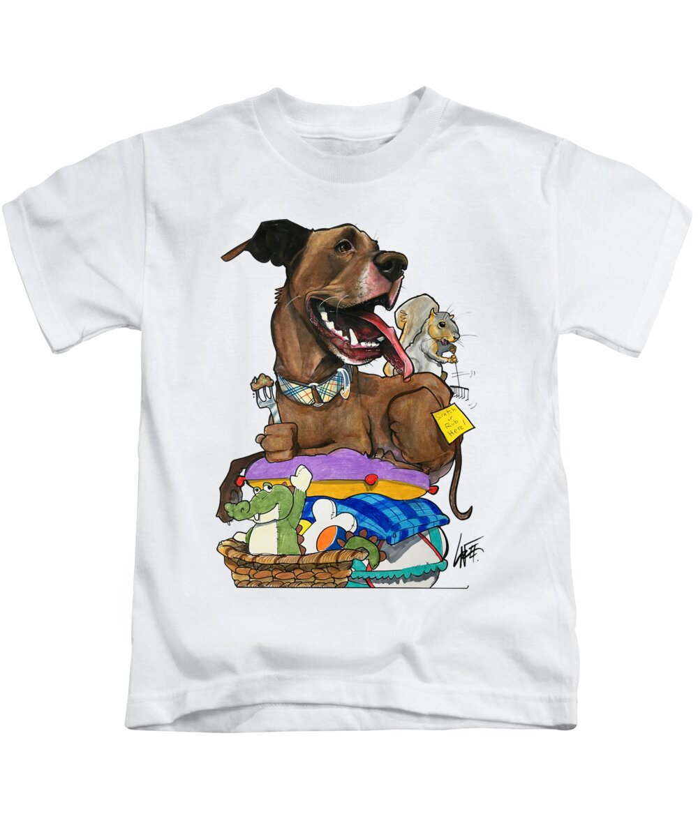 Critelli Kids T-Shirt featuring the drawing Critelli 3928 by Canine Caricatures By John LaFree