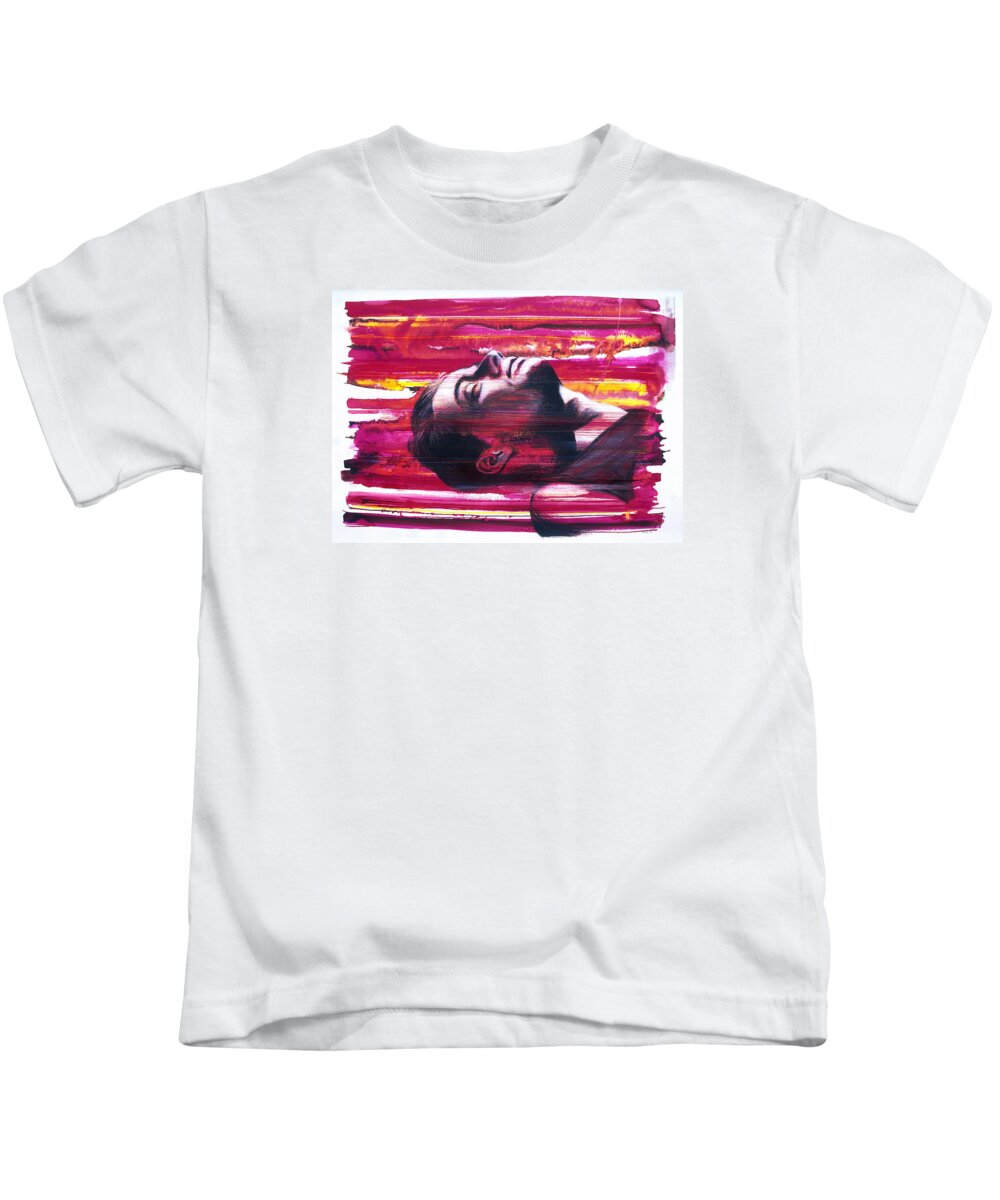 Male Figure Kids T-Shirt featuring the painting Currents by Rene Capone