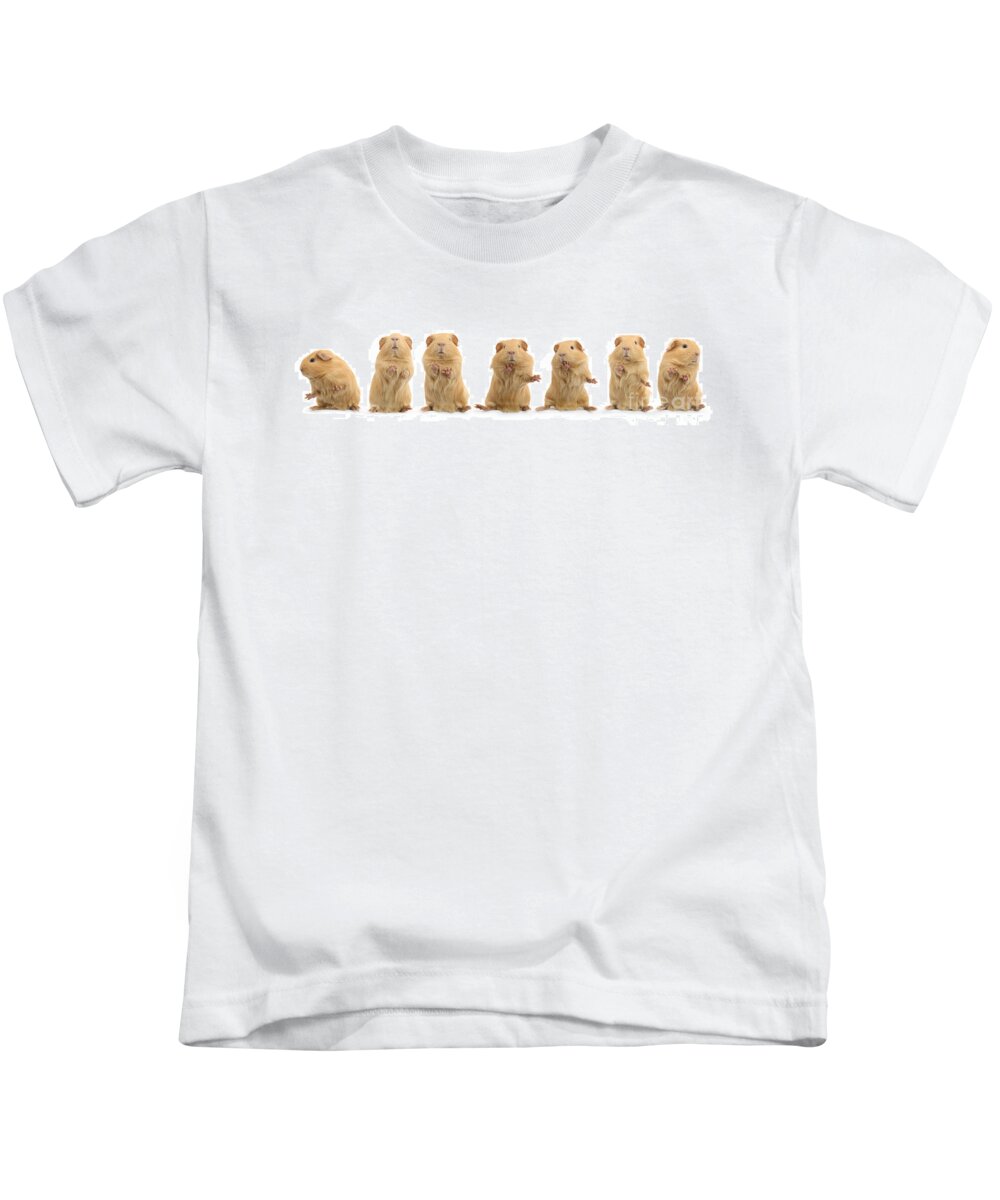 Guinea Pig Kids T-Shirt featuring the photograph Dancing Guinea pig by Warren Photographic