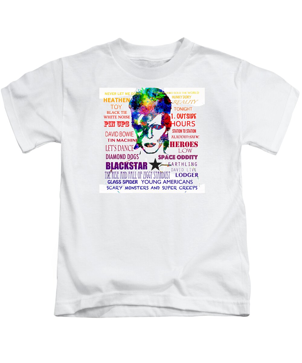David Bowie Tribute Kids T-Shirt featuring the digital art David Bowie Tribute by Patricia Lintner