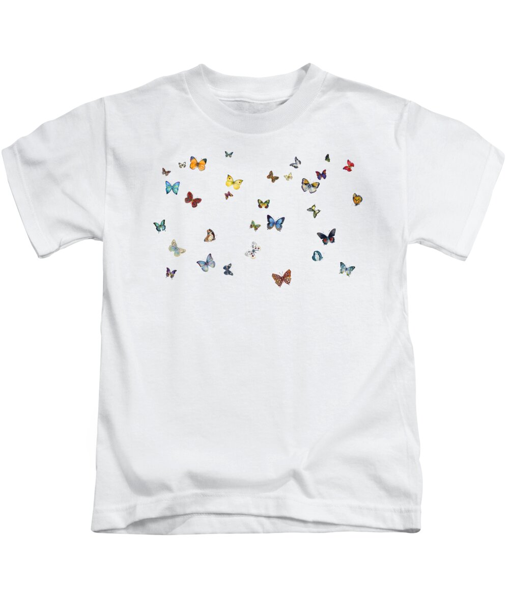 Butterflies Kids T-Shirt featuring the painting Delphine by Amy Kirkpatrick