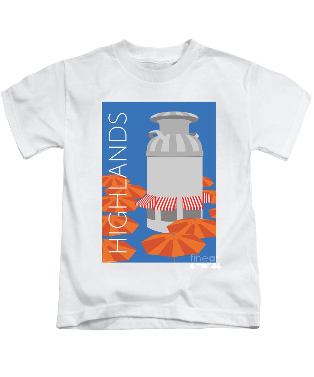 Denver Kids T-Shirt featuring the digital art DENVER Highlands/Blue by Sam Brennan