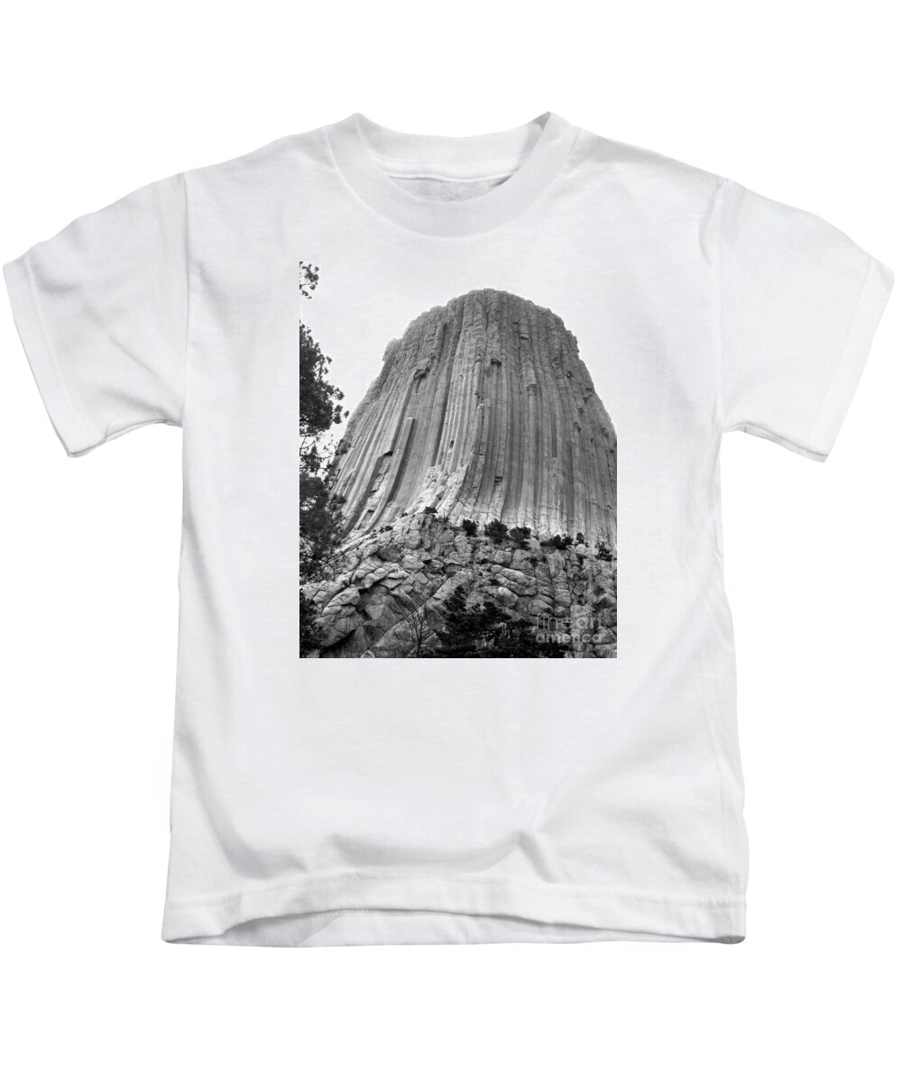 Devil's Tower Kids T-Shirt featuring the photograph Devils Tower Up Close by Kimberly Blom-Roemer