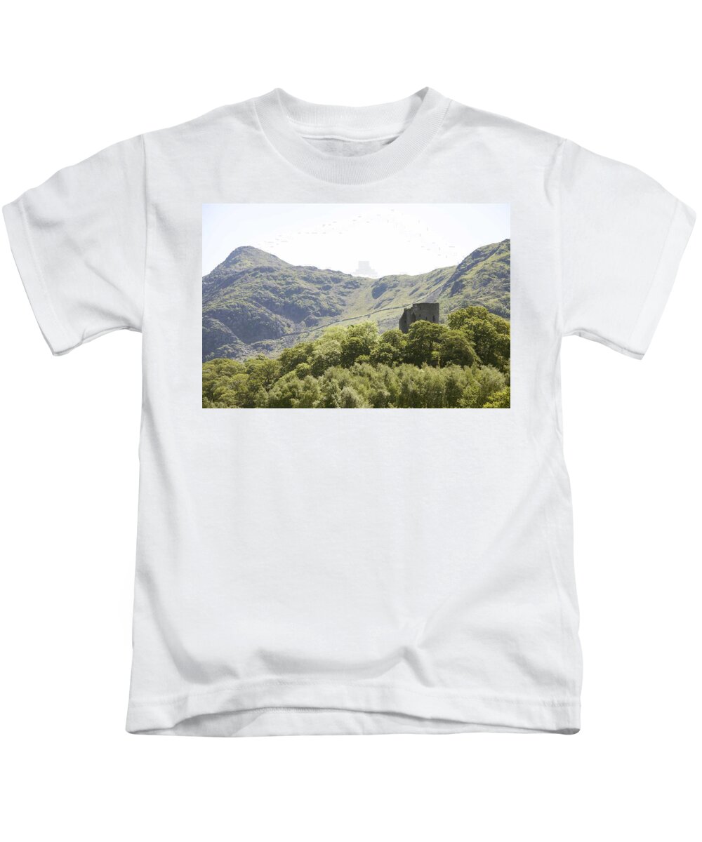 Castles Kids T-Shirt featuring the photograph Dolbadarn castle. by Christopher Rowlands