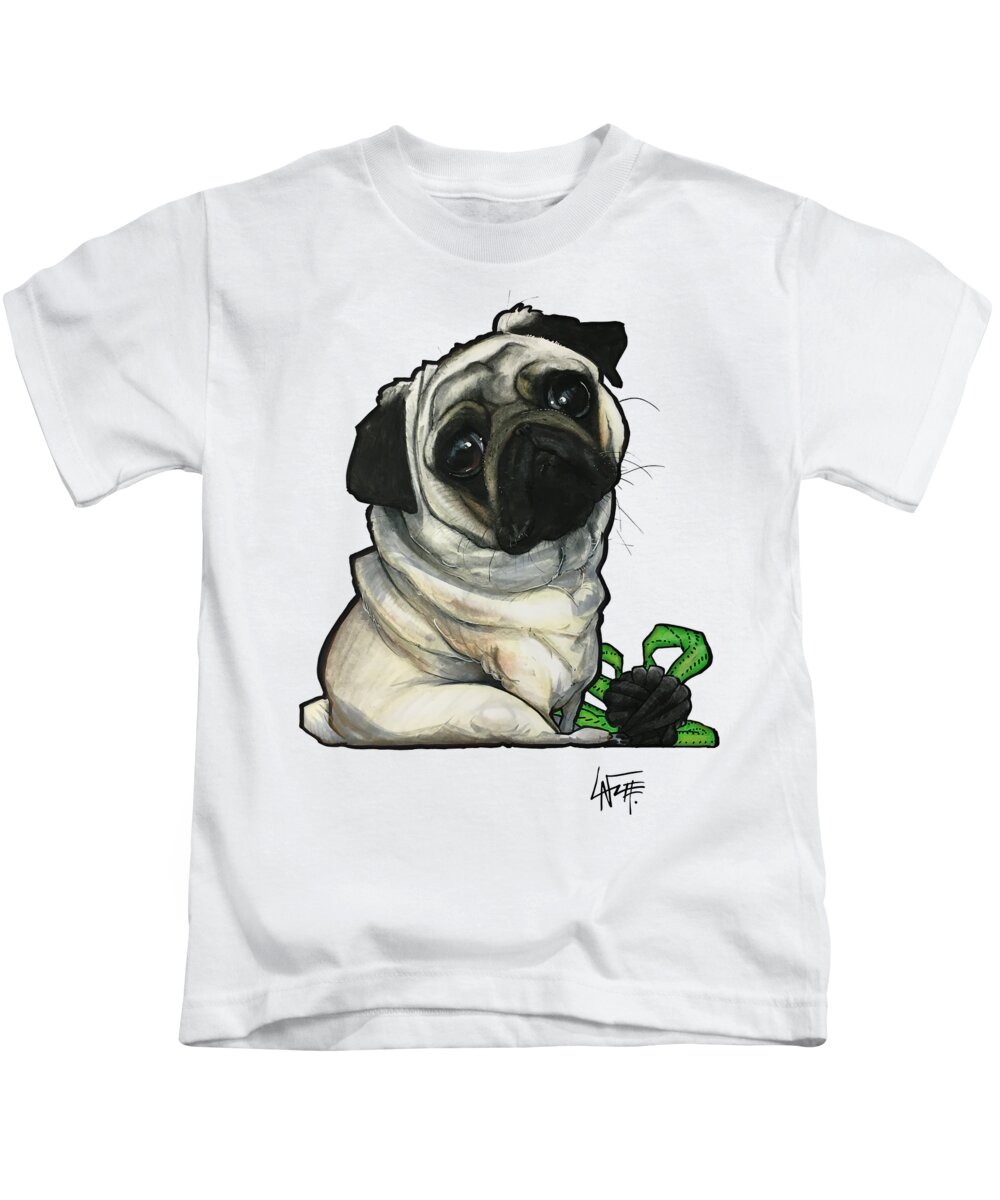 Pet Portrait Kids T-Shirt featuring the drawing Dovgaia 3324 by Canine Caricatures By John LaFree