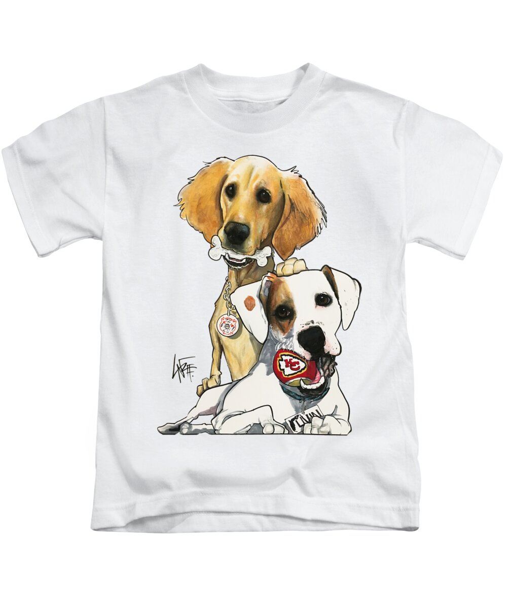 Drummond Kids T-Shirt featuring the drawing Drummond 7-1516 by Canine Caricatures By John LaFree