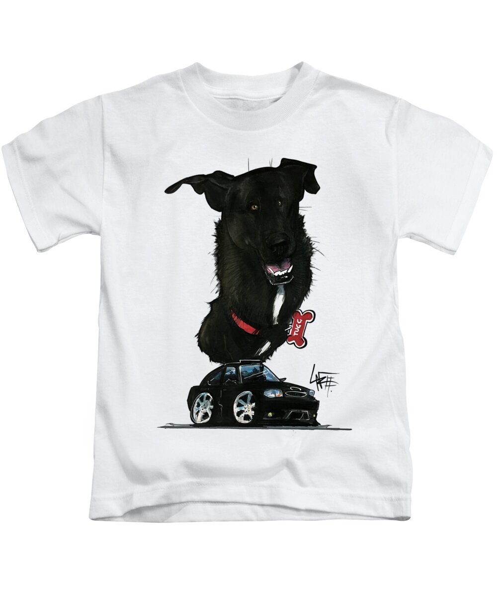 Pet Portrait Kids T-Shirt featuring the drawing Durbal 3340 by Canine Caricatures By John LaFree
