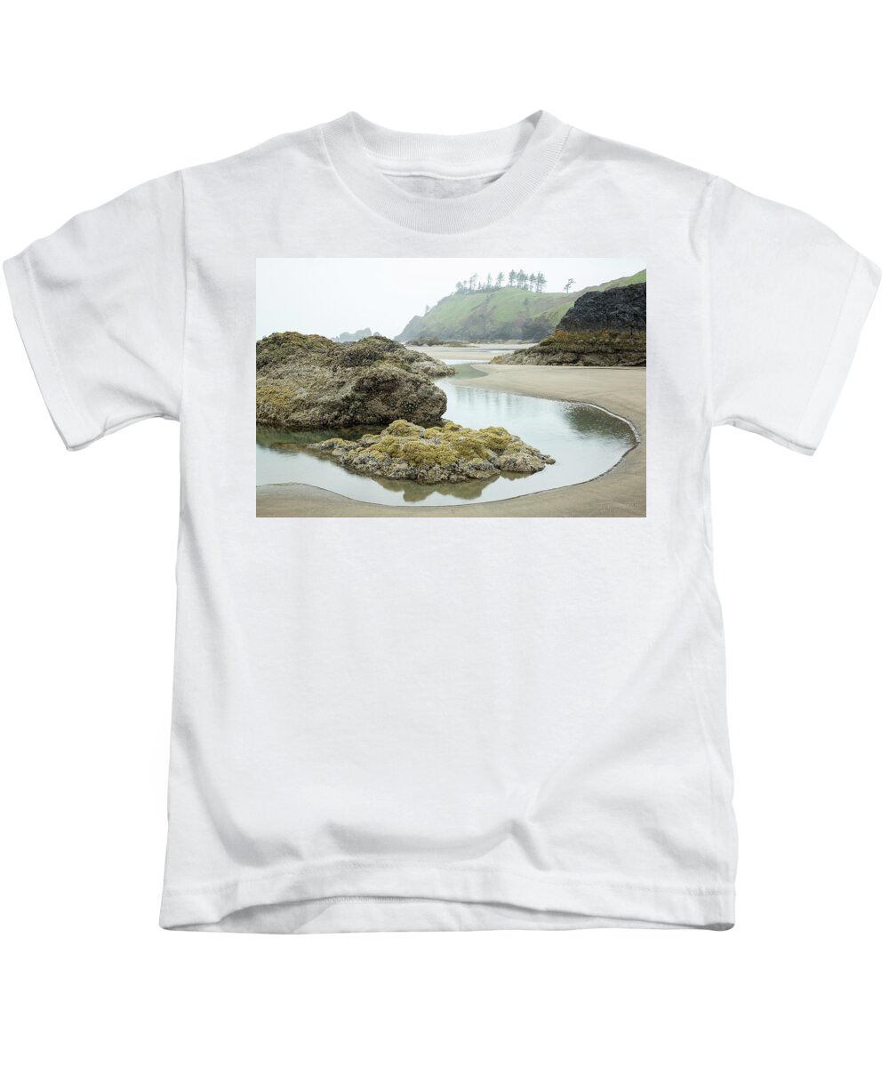 Ecola Kids T-Shirt featuring the photograph Ecola Tidepool by Tim Newton