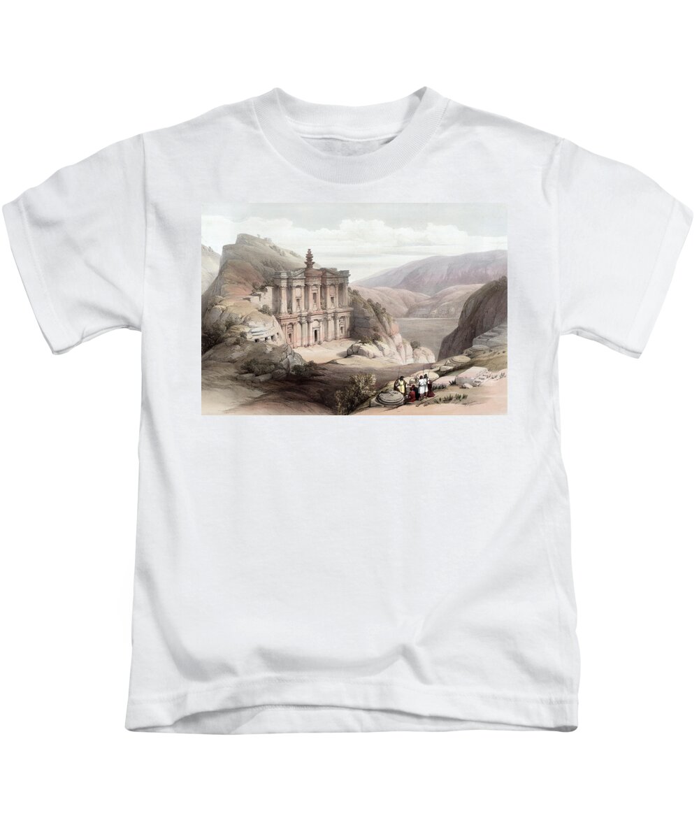 Petra Kids T-Shirt featuring the photograph El Deir Petra 1839 by Munir Alawi