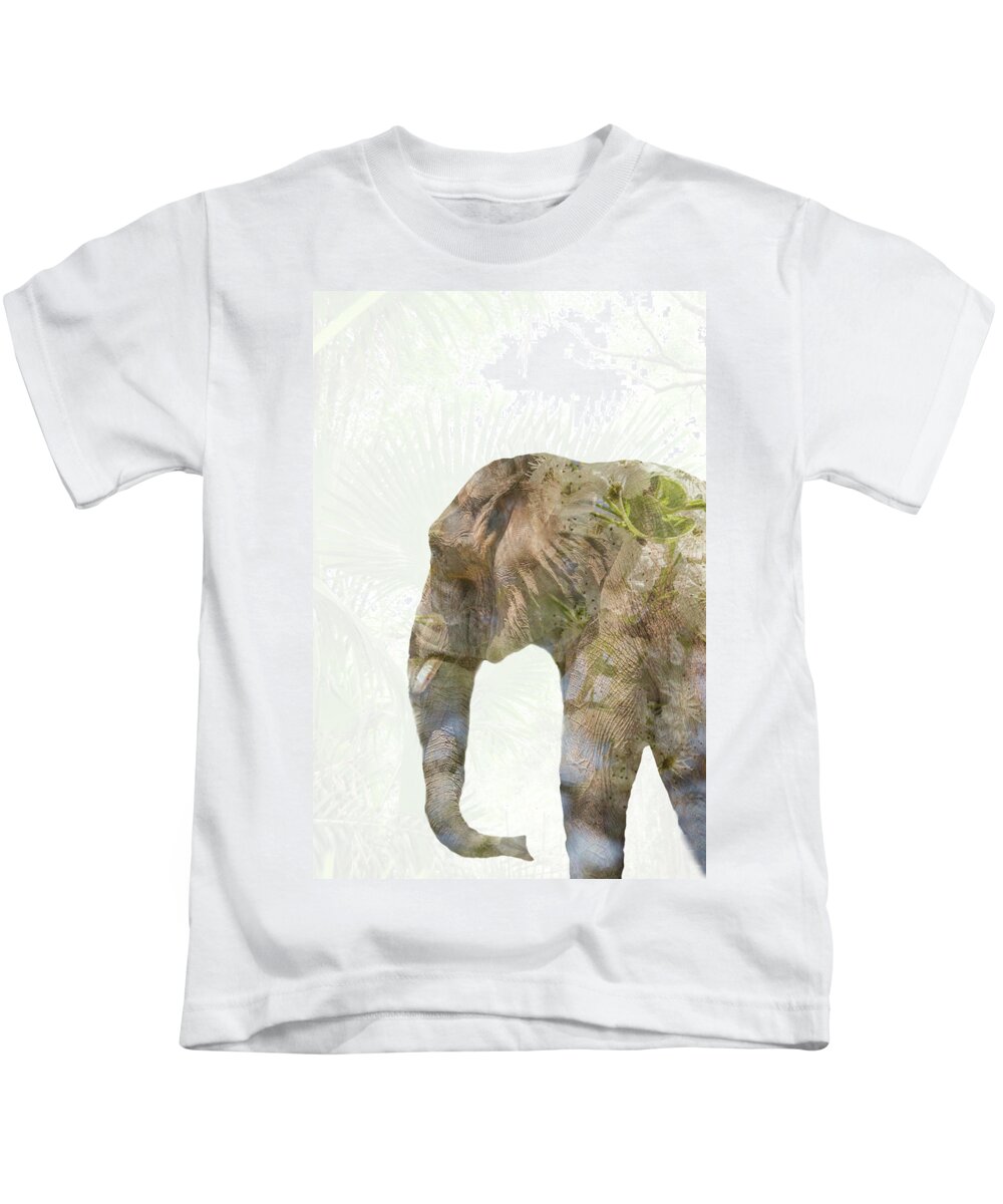 Elephant Kids T-Shirt featuring the photograph Elephant Palms by Pamela Williams