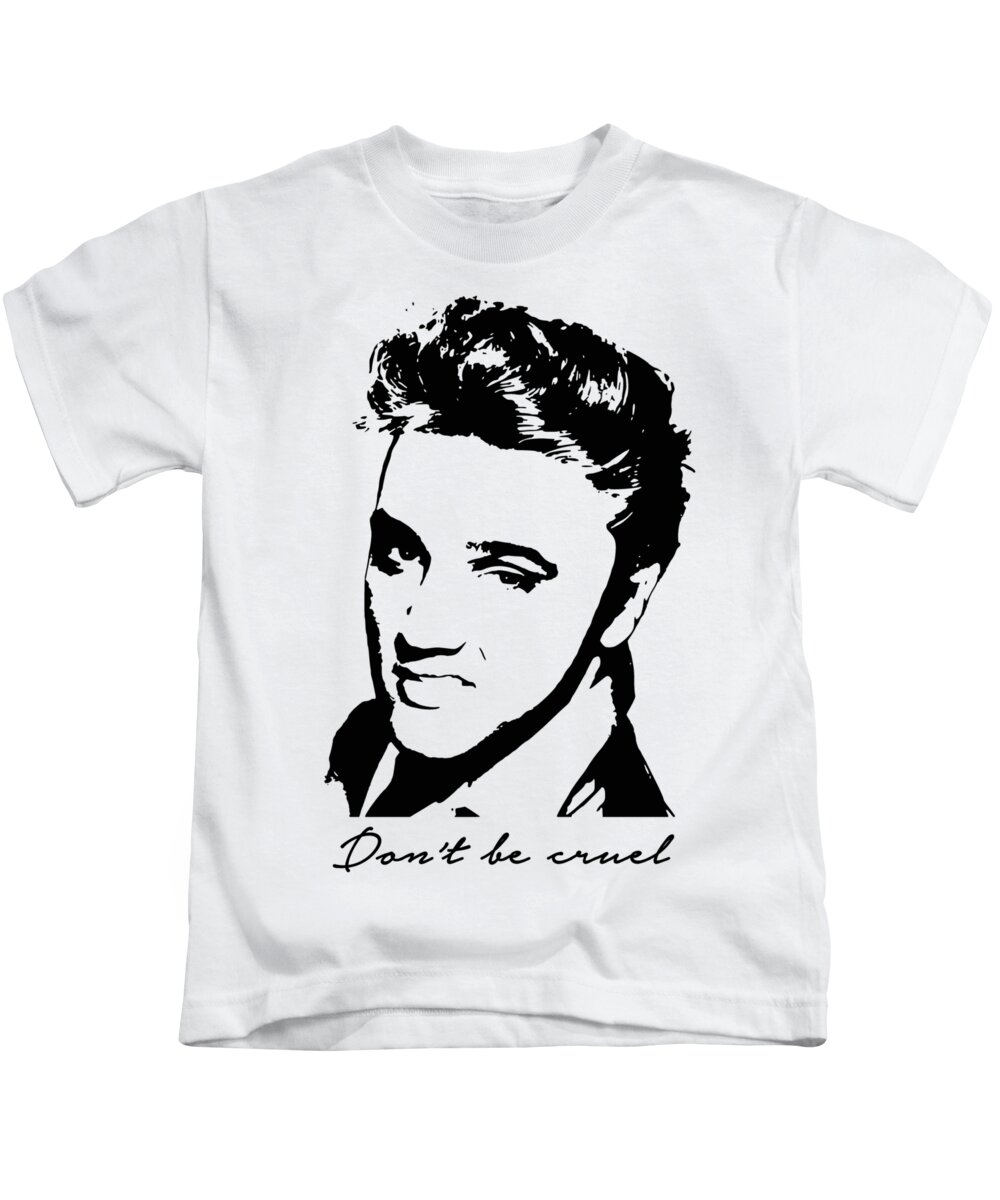Dont Be Cruel Kids T-Shirt featuring the digital art Elvis Don't Be Cruel Pop Art by Megan Miller