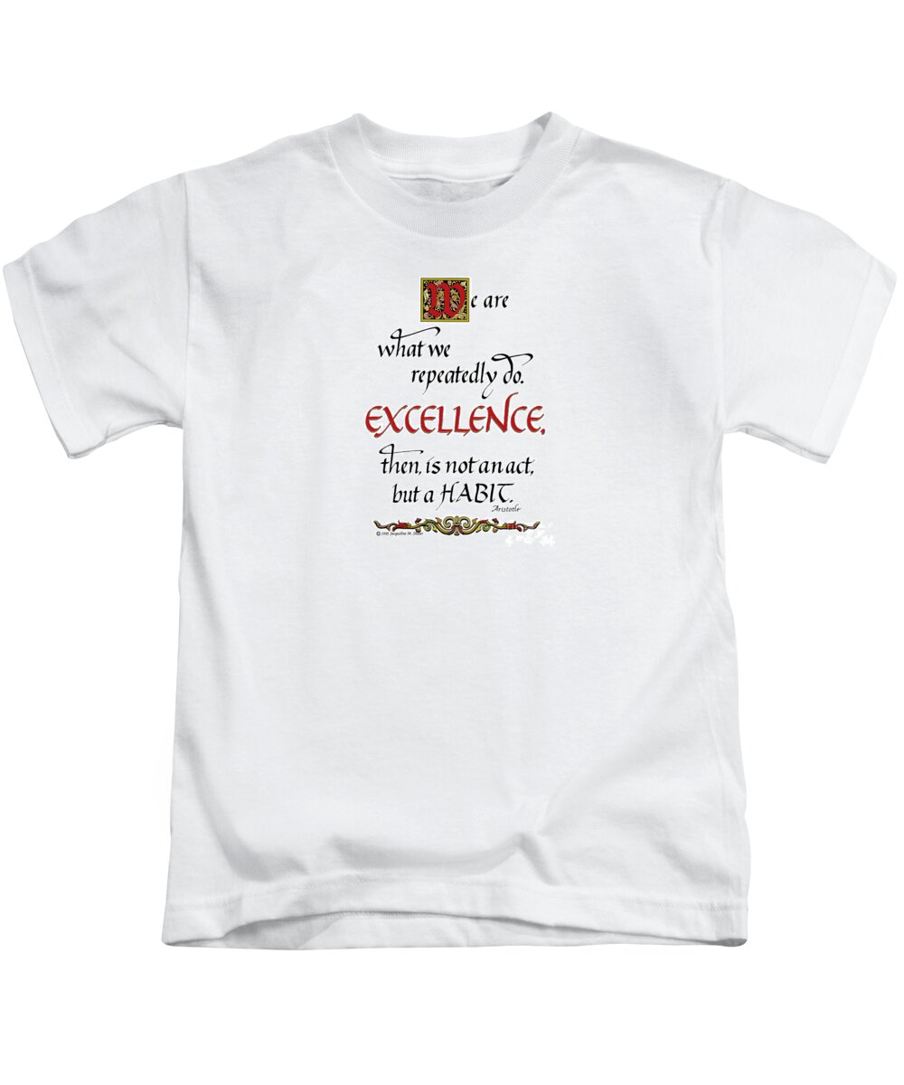 Motivation Kids T-Shirt featuring the drawing Excellence by Jacqueline Shuler