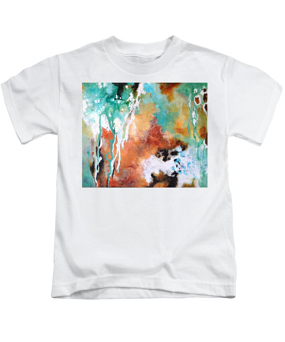 Abstract Kids T-Shirt featuring the painting Facets #2 by Betty M M Wong
