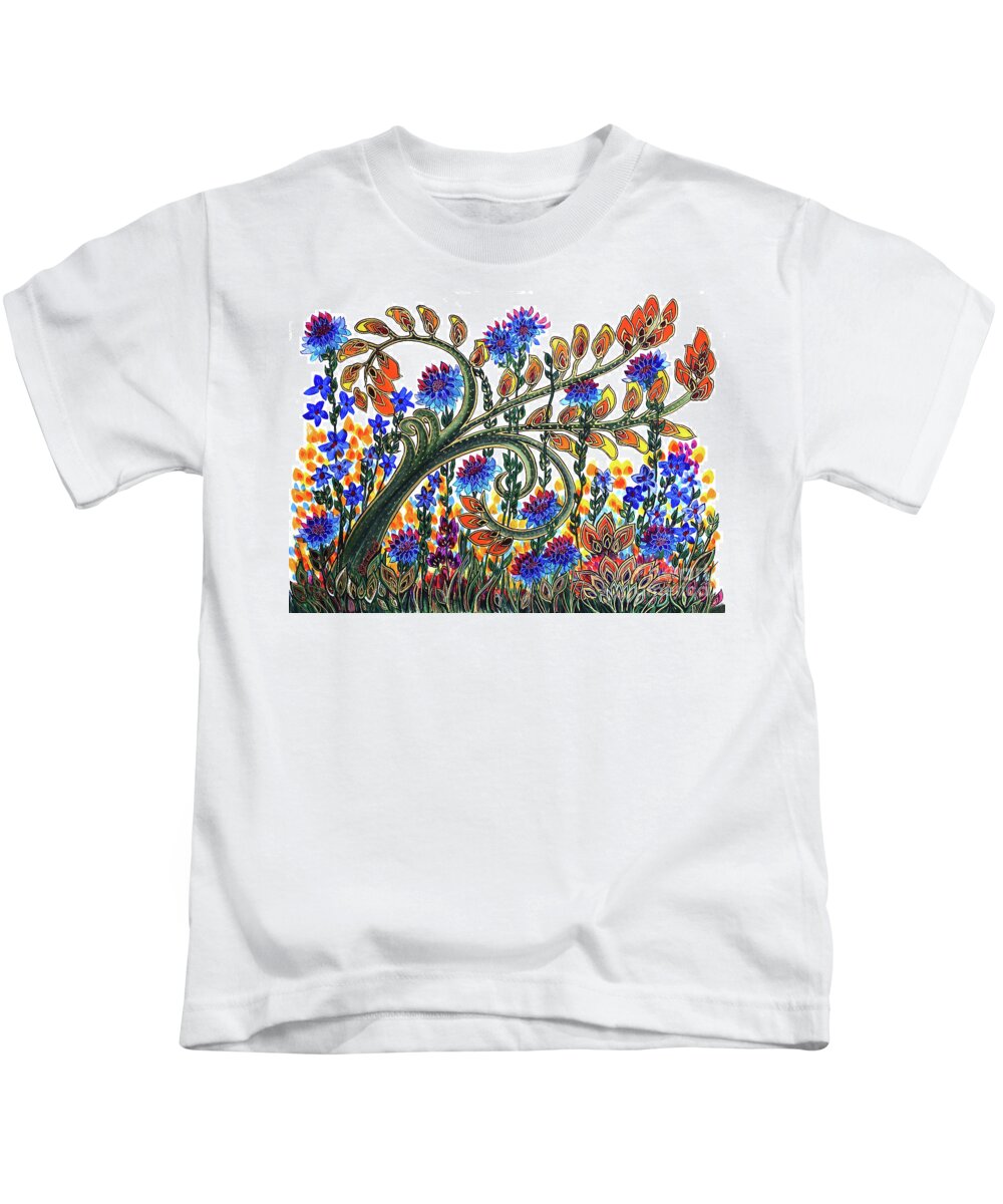 Design Kids T-Shirt featuring the painting Fantasy Garden by Holly Carmichael