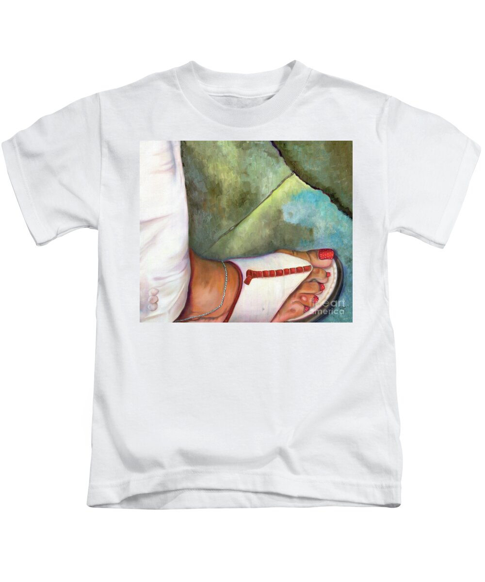 Figurative Kids T-Shirt featuring the painting Fashion Feat by Marlene Book