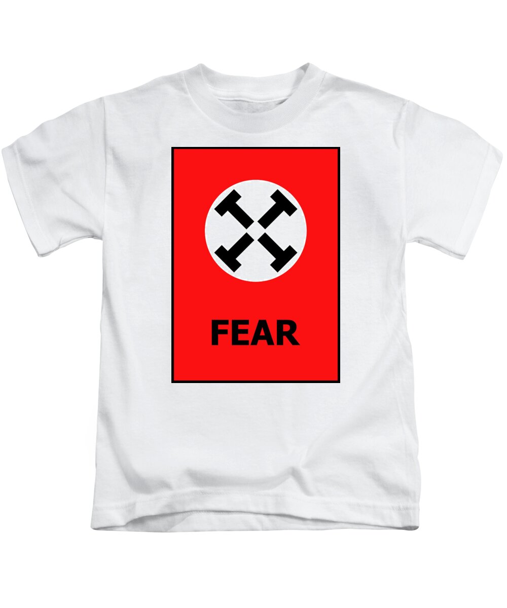 Richard Reeve Kids T-Shirt featuring the digital art Fear by Richard Reeve