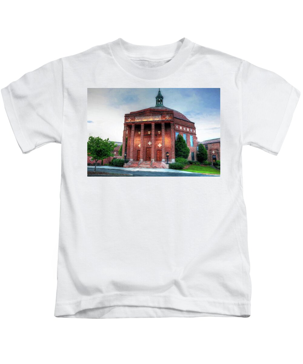 First Baptist Church Of Asheville North Carolina Kids T-Shirt featuring the photograph First Baptist Church Of Asheville North Carolina Painted by Carol Montoya