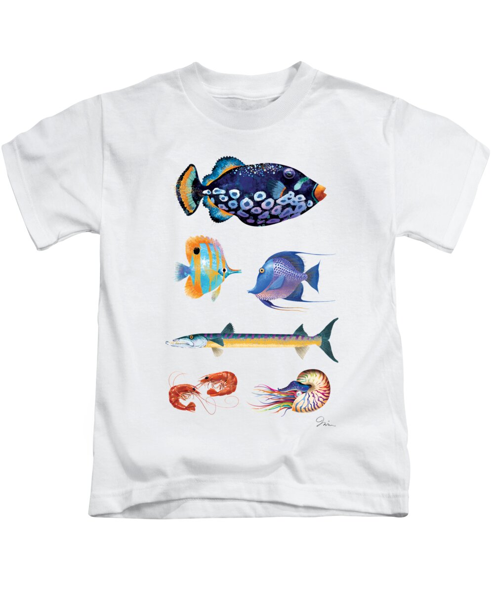 Fish Poster 001 Kids T-Shirt by Trevor Irvin - Fine Art America