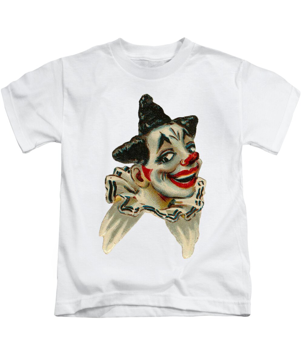 Vintage Clown Kids T-Shirt featuring the digital art Flirty by Kim Kent