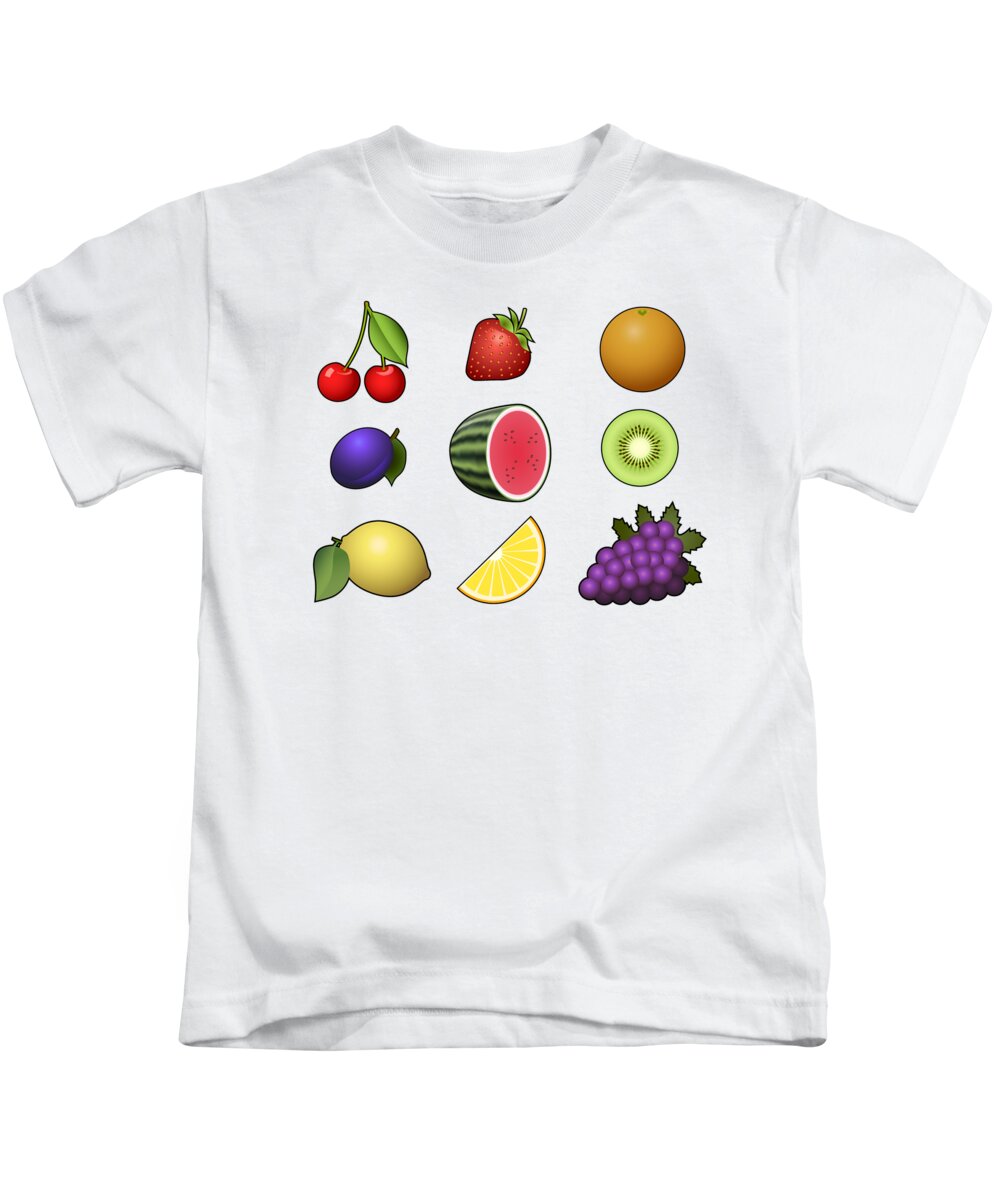 Abstract Kids T-Shirt featuring the digital art Fruits collection by Miroslav Nemecek