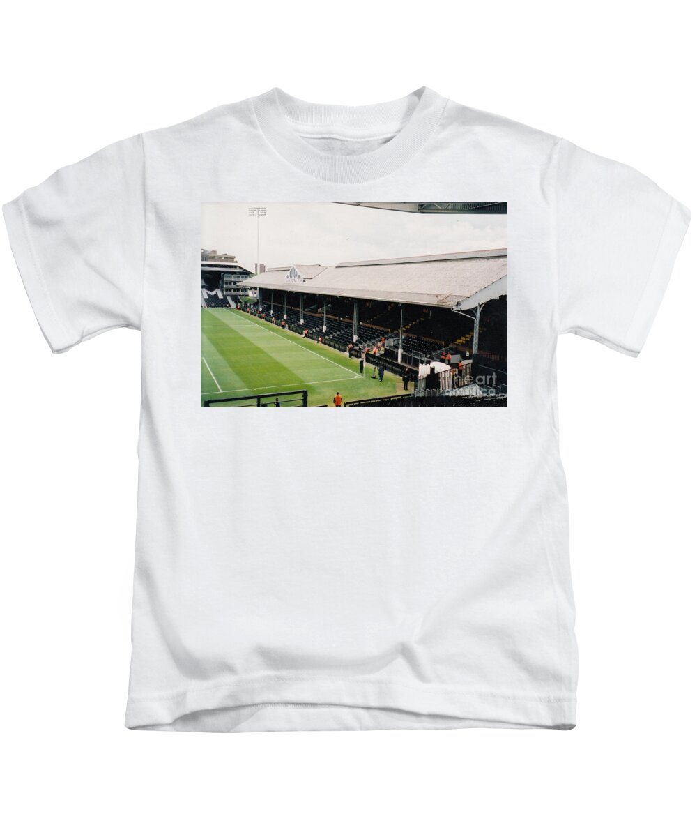 Fulham Kids T-Shirt featuring the photograph Fulham - Craven Cottage - East Stand Stevenage Road 4 - Leitch - July 2004 by Legendary Football Grounds