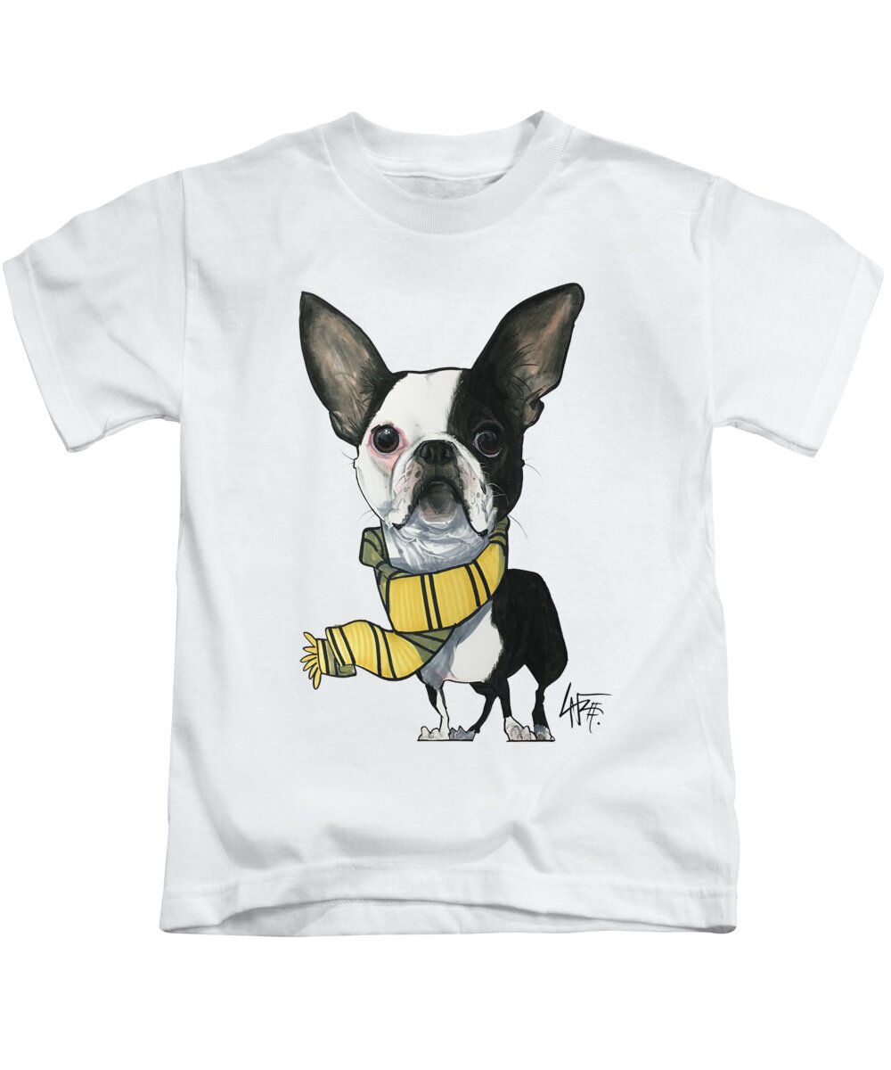 Pet Portrait Kids T-Shirt featuring the drawing Gagnon 3406 by John LaFree