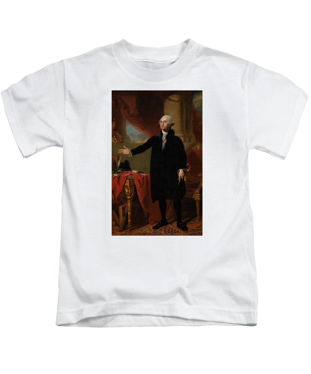 George Washington Kids T-Shirt featuring the painting George Washington Lansdowne Portrait by War Is Hell Store
