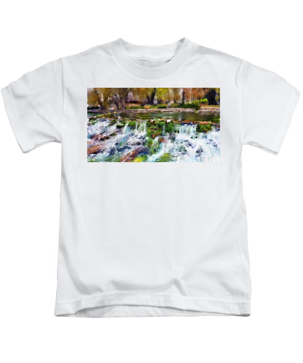 Giant Springs Kids T-Shirt featuring the digital art Giant Springs 1 by Susan Kinney