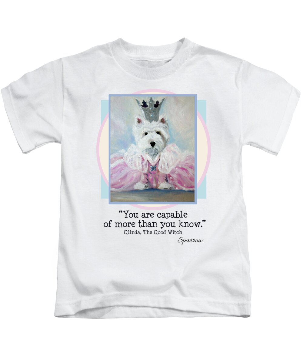 Glinda The Good Witch Kids T-Shirt featuring the painting Glinda Says by Mary Sparrow