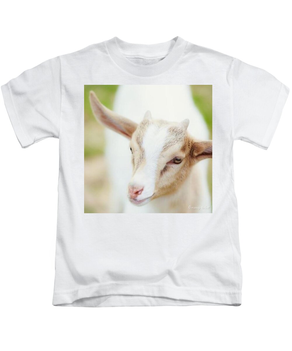 Tierkinder Kids T-Shirt featuring the photograph #goat #baby #tierkinder #spring by Mandy Tabatt