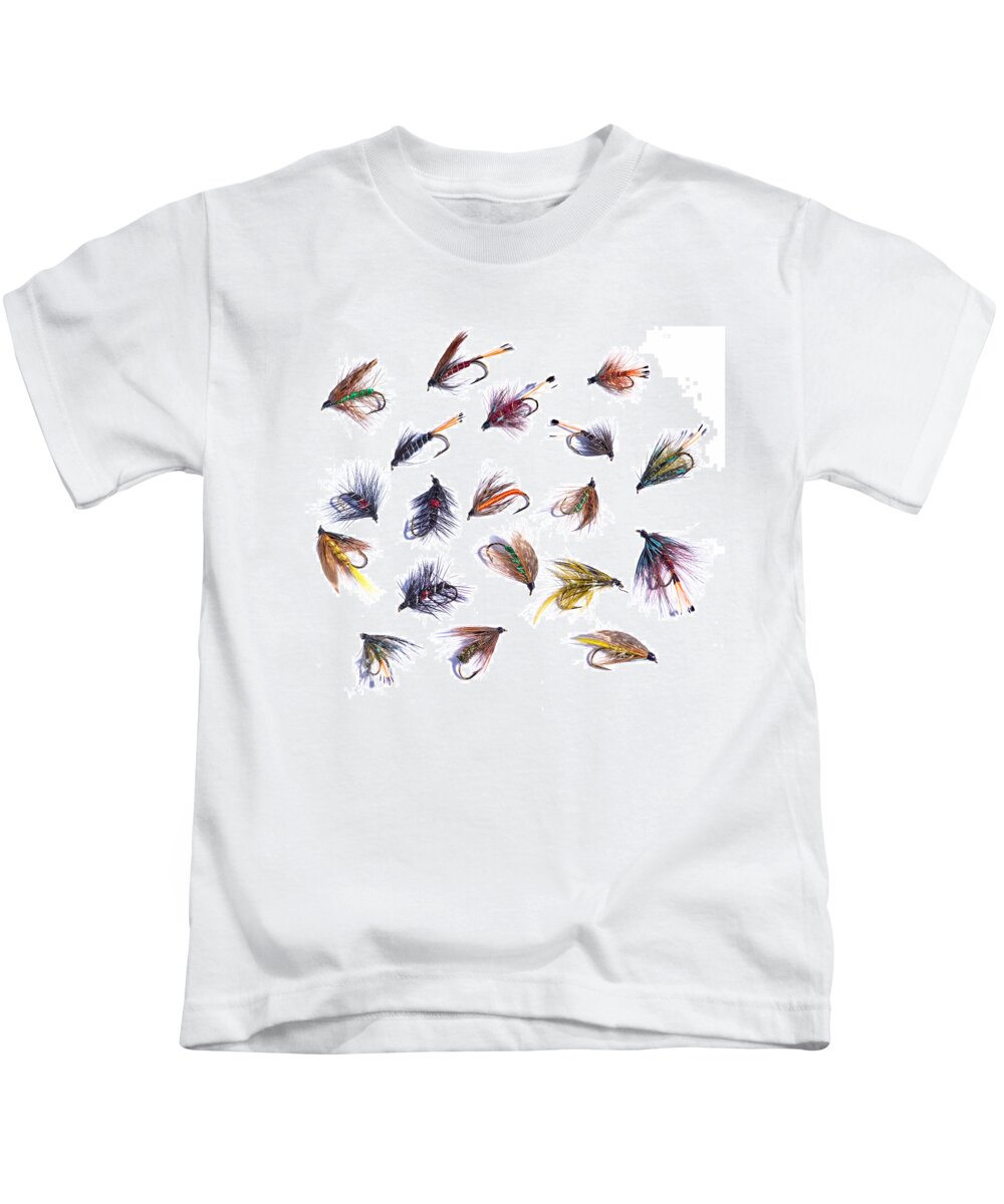 Flies Kids T-Shirt featuring the photograph Gone Fishing by Meirion Matthias
