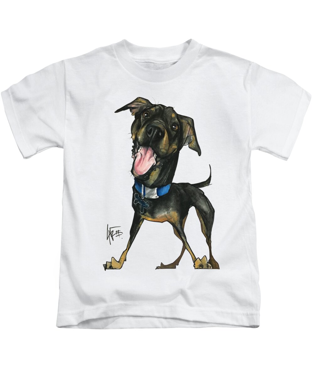 Pet Portrait Kids T-Shirt featuring the drawing Grand 3171 by John LaFree
