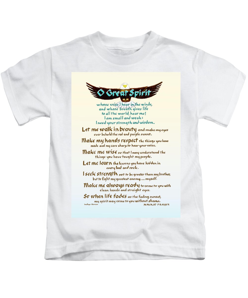 Great Spirit Kids T-Shirt featuring the drawing Great Spirit Prayer by Jacqueline Shuler