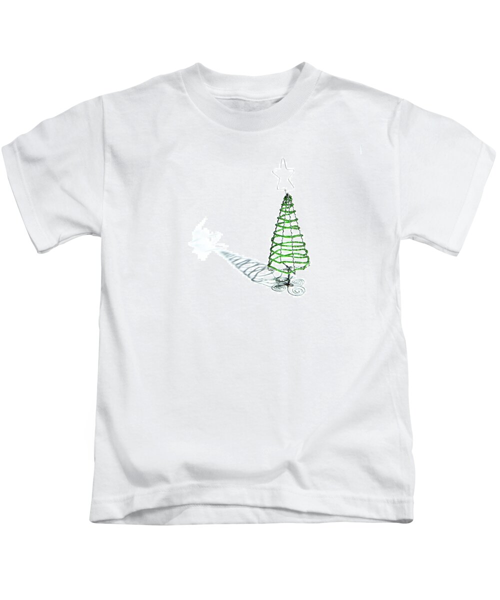 Helen Northcott Kids T-Shirt featuring the photograph Green Bead Christmas Tree ii by Helen Jackson