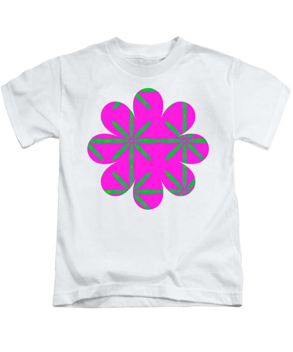 Flowers Kids T-Shirt featuring the painting Groovy Flowers by Becky Herrera