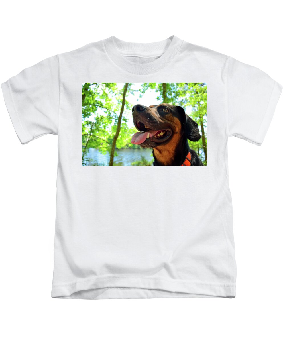 Hike Kids T-Shirt featuring the photograph Gus on a Hike by Nicole Lloyd