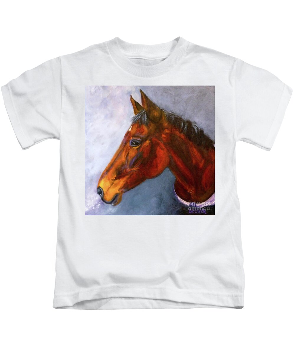 Hanoverian Kids T-Shirt featuring the painting Hanoverian Bay by Susan A Becker