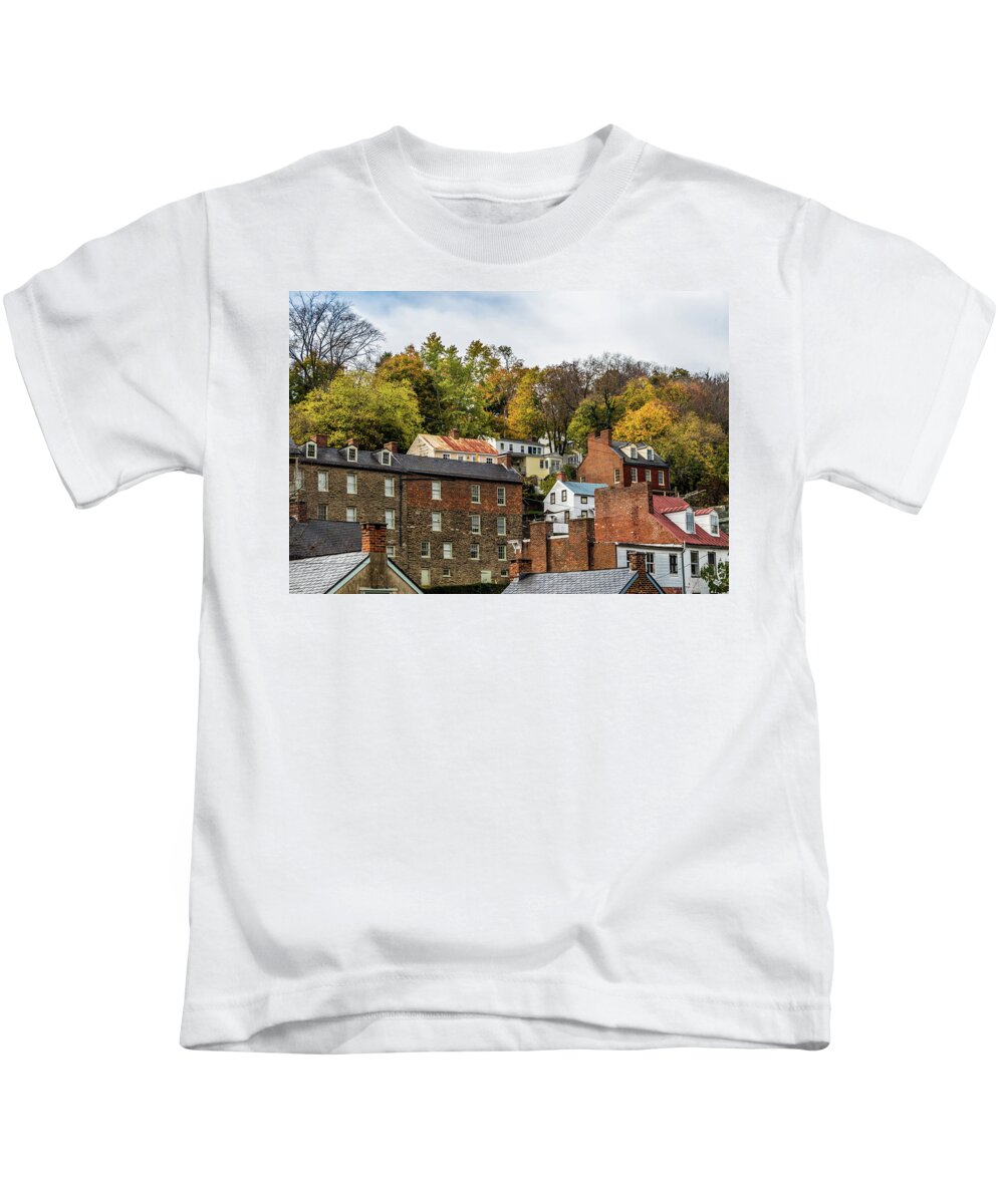 Autumn Kids T-Shirt featuring the photograph Harpers Ferry in Autumn by Ed Clark