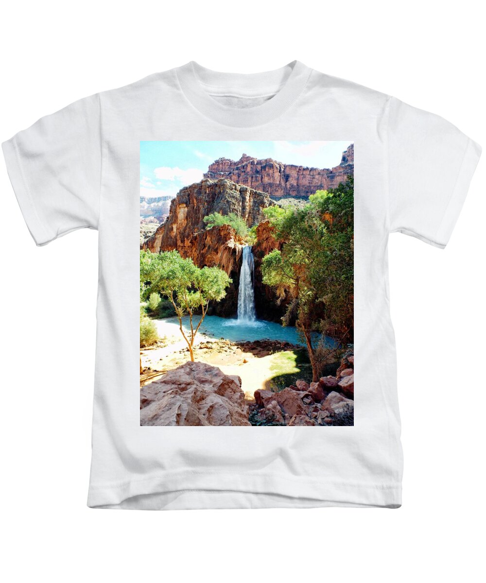 United States Kids T-Shirt featuring the photograph Havasu Falls - Havasupai Indian Reservation by Joseph Hendrix