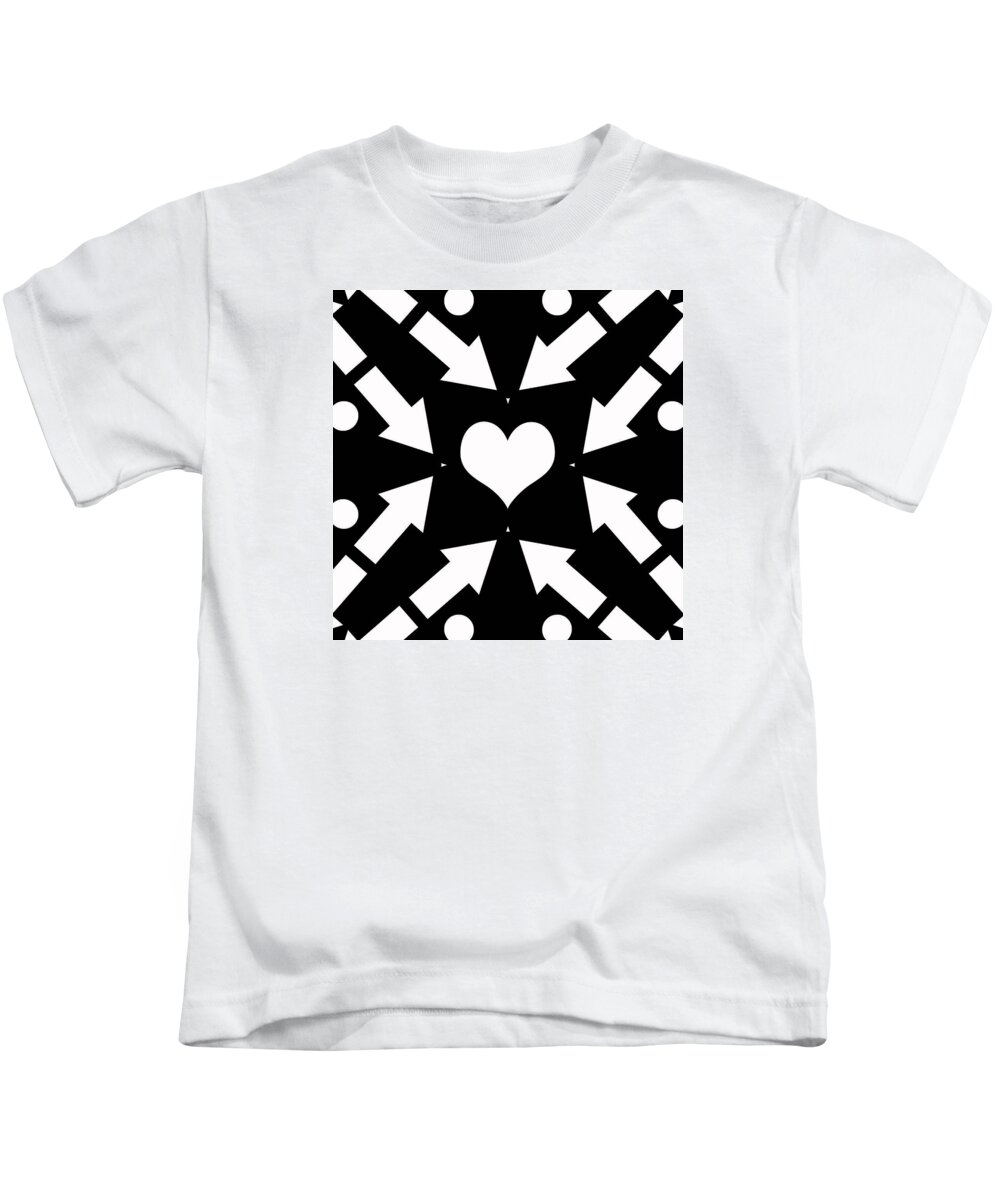 Arrow Kids T-Shirt featuring the digital art Heart and Arrows by David G Paul