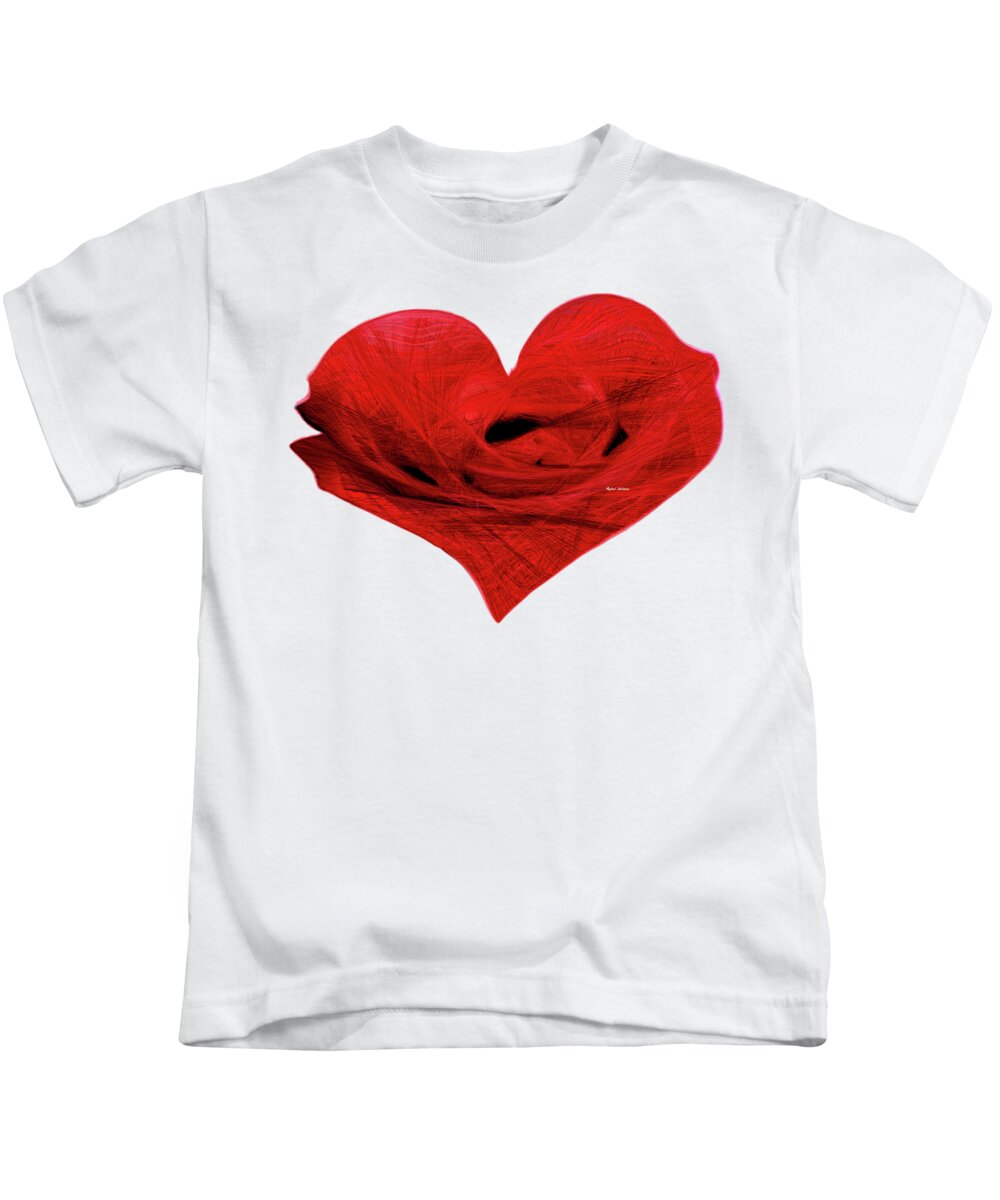 Valentines Kids T-Shirt featuring the digital art Heart Sketch by Rafael Salazar