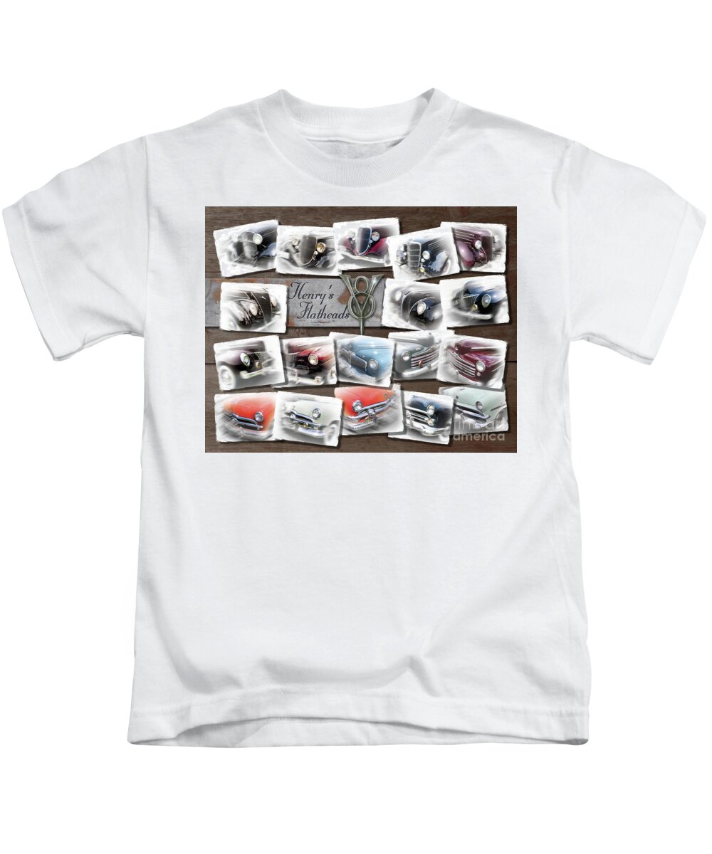 1932 Kids T-Shirt featuring the photograph Henry Ford's Flathead V-8s by Ron Long