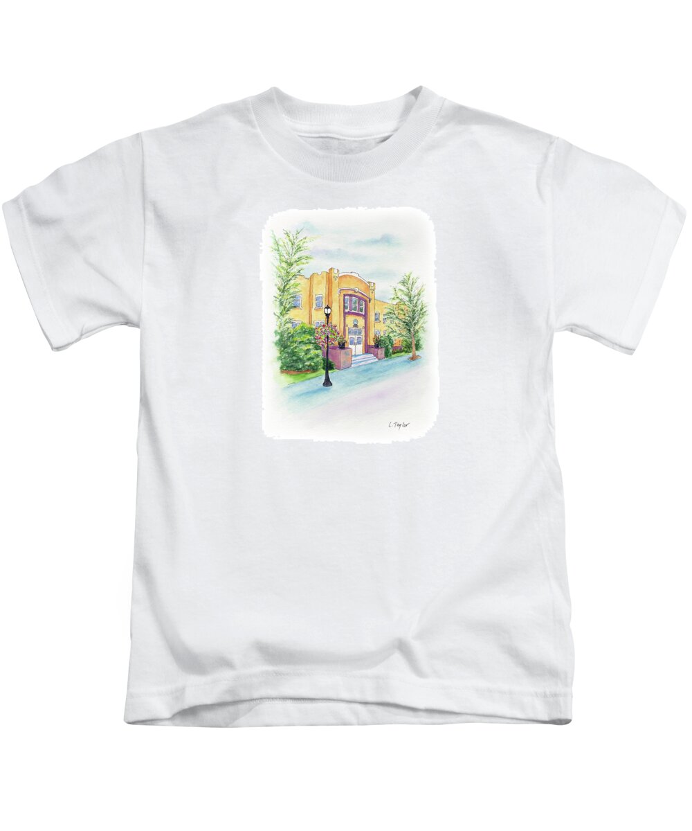Historic Armory Kids T-Shirt featuring the painting Historic Armory by Lori Taylor